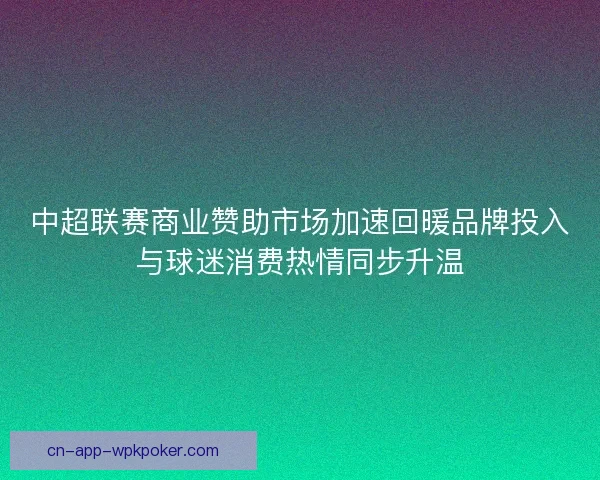 中超联赛商业赞助市场加速回暖品牌投入与球迷消费热情同步升温 中超联赛商业赞助市场加速回暖品牌投入与球迷消费热情同步升温